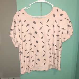 Light pink dinosaur crop top. Never worn